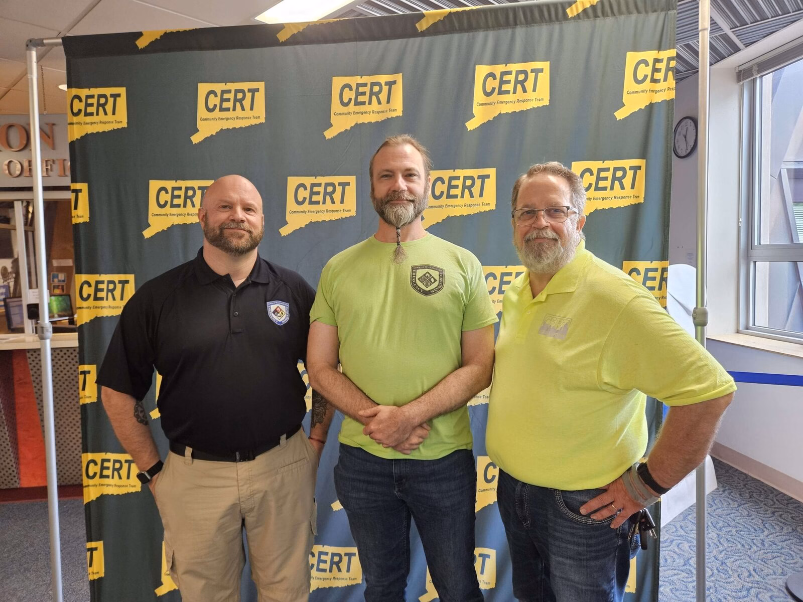Rob K1RCT, Mike KC1VQY and Shawn KC1NQE at Connecticut CERT Day 2025