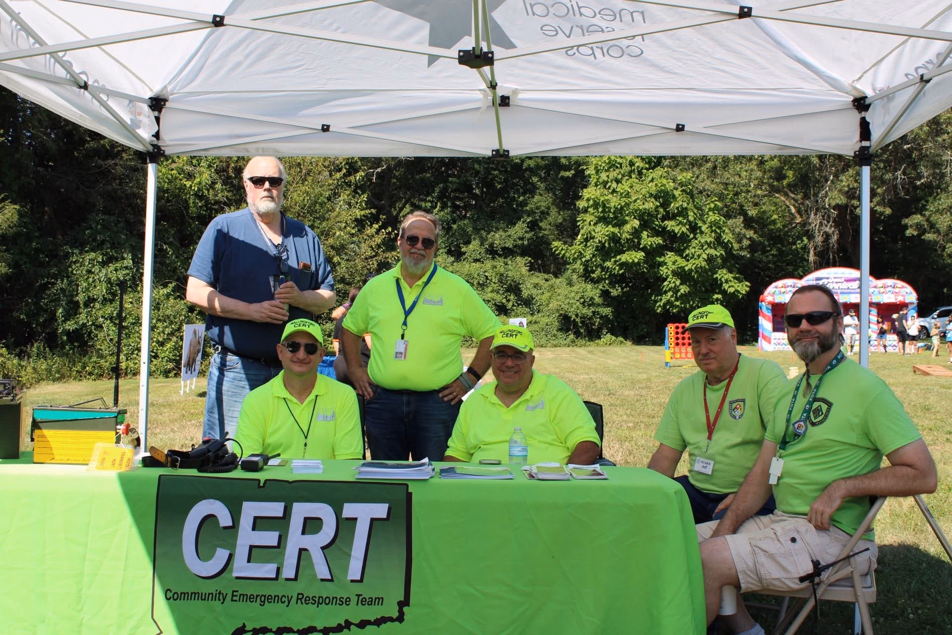 CERT volunteers at the information table at the Zion Fair